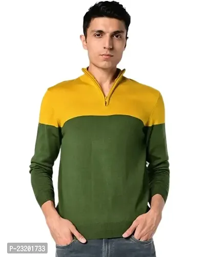 Men's Regular Fit Full Sleeve Winter Wear Half Zip SweaterShirt-thumb0