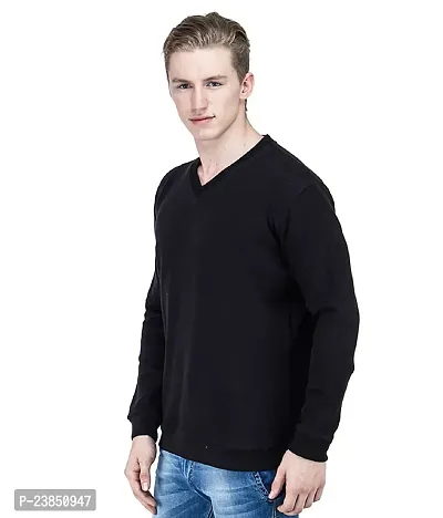 Men's Regular Fit Full Sleeve VN Wool Winter Wear Sweater Black-thumb0