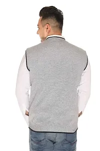 Men's Regular Fit Half Sleeve Desinger Sweater (Light Grey)-thumb1