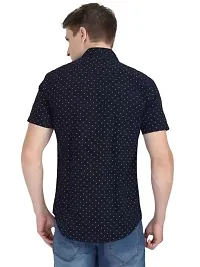 Mens Regular Fit Half Sleeve Summer Wear Dot Printed Casual Wear Shirt-thumb1