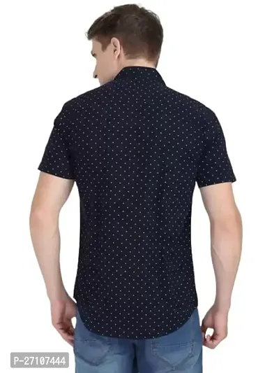 Mens Regular Fit Half Sleeve Summer Wear Dot Printed Casual Wear Shirt-thumb2