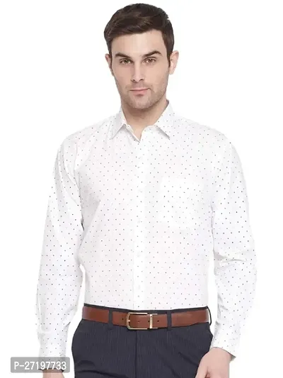 Mens Regular Fit Half Sleeve Cotton Cutway Collar Summer Wear Polka Dot Shirt-thumb0