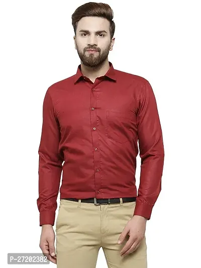 Stylish Cotton Blend Solid Formal Shirt For Men-thumb0
