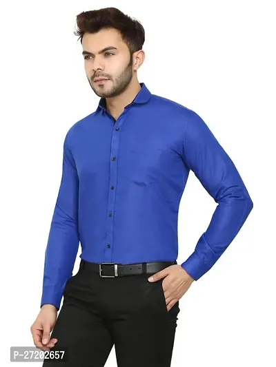Stylish Cotton Blend Solid Formal Shirt For Men-thumb3