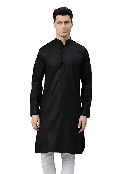 Trendy Regular Fit Full Sleeve Blend Long Kurta for Men