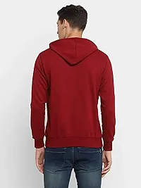 Men's Regular Fit Full Sleeve Winter Wear Maroon Hoddie Sweatshirt-thumb1