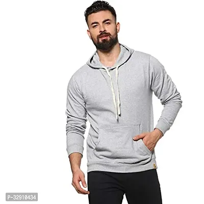 Men's Regular Fit Full Sleeve Winter Wear Grey Hoddie  Sweatshirt