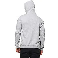 Men's Regular Fit Full Sleeve Winter Wear Grey Hoddie  Sweatshirt-thumb1