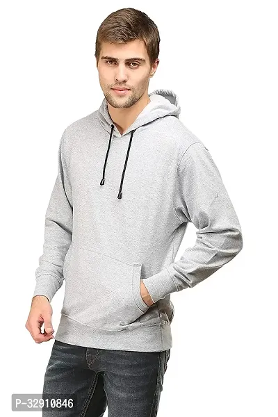 Men's Regular Fit Full Sleeve Winter Wear Grey Hoddie Sweatshirt