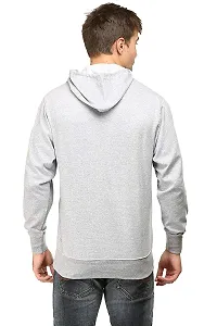 Men's Regular Fit Full Sleeve Winter Wear Grey Hoddie Sweatshirt-thumb1