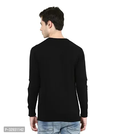 Men's Regular Fit Full Sleeve Winter Wear V-neck Woolen Sweater (Black)-thumb2