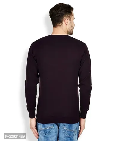 Men's Regular Fit Full Sleeve Winter Wear V-neck Woolen Sweater (Black)-thumb2