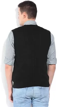 Stylish Wool Blend Solid Sleeveless Sweater for Men-thumb1