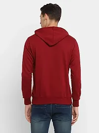 Men's Regular Fit Full Sleeve Winter Wear Fleece Maroon Hoodie-thumb1