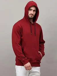 Men's Regular Fit Full Sleeve Winter Wear Fleece Maroon Hoodie-thumb2