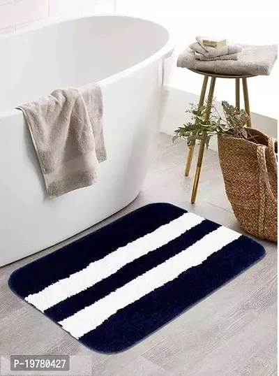 Designer Navy Blue Microfiber Door Mats