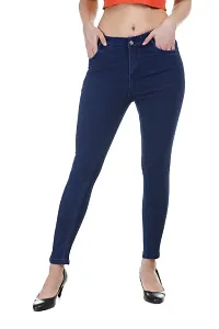 DreiMaster Vintage Women Skinny Mid Rise Dark Blue Jeans Regular Comfortable Jeans-thumb1