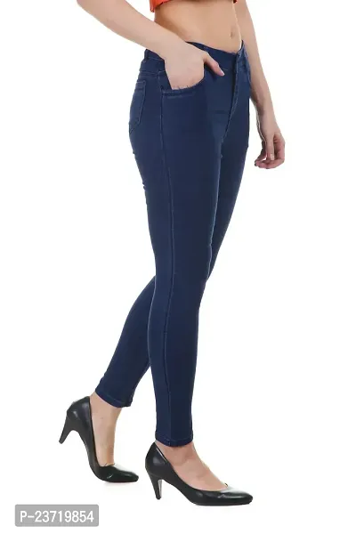 DreiMaster Vintage Women Skinny Mid Rise Dark Blue Jeans Regular Comfortable Jeans-thumb4