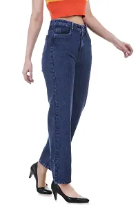 DreiMaster Vintage Women's Stylish Comfortable Straight Fit Blue Jeans High Waist Regular Wear Denim Jeans-thumb2