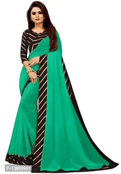 Jogi Women's Silk Saree With Unstitched Blouse Pices (Pavitra Pista + Black)