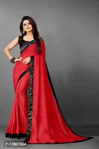 Jogi Women's Silk Saree With Unstitched Blouse Pices (Sangini Red)-thumb4