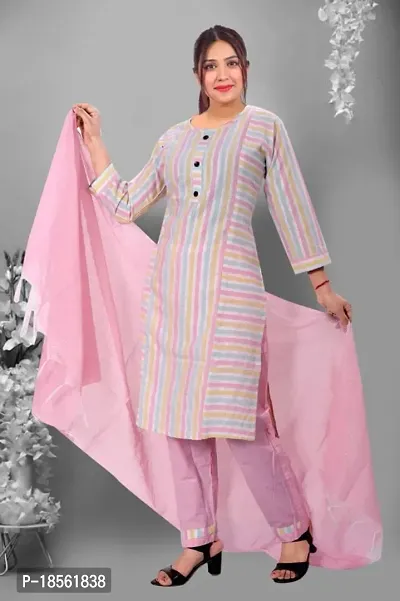 Fancy Khadi Cotton Kurta Set For Women-thumb0