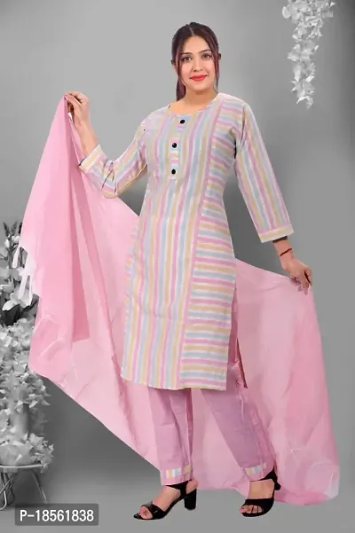 Fancy Khadi Cotton Kurta Set For Women-thumb4