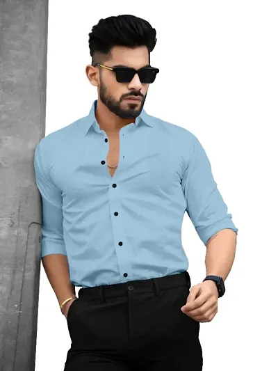 Stylish Fancy Solid Long Sleeves Shirts For Men