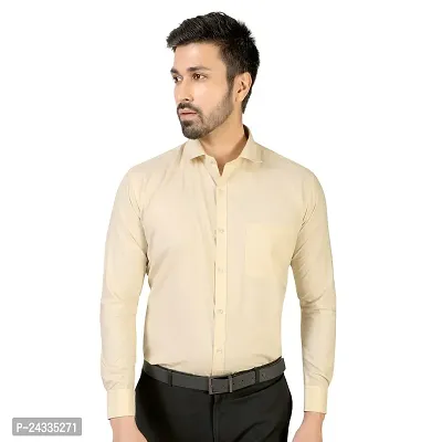 Comfortable Yellow Cotton Blend Long Sleeves For Men