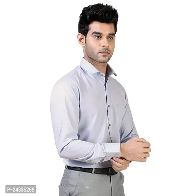 Comfortable Grey Cotton Blend Long Sleeves For Men-thumb3