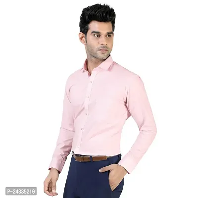 Comfortable Pink Cotton Blend Long Sleeves For Men