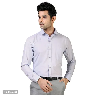 Comfortable Grey Cotton Blend Long Sleeves For Men-thumb0