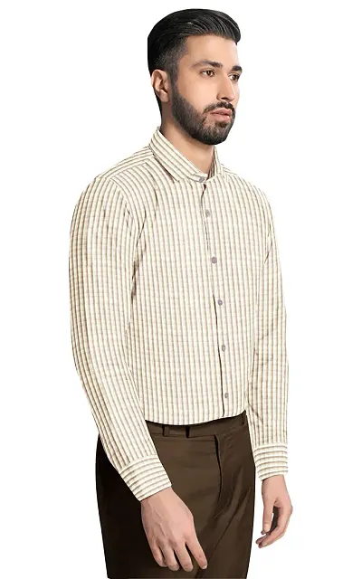 Comfortable Cotton Blend Long Sleeve Formal Shirt 