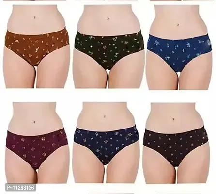 Women Hipster Multicolor Panties Combo ( Pack of 6 )