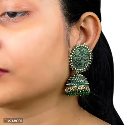 Trendy Green Jhumkas For Women-thumb0