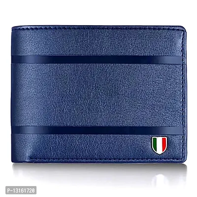 Designer Blue Leather Solid Card Holder For Men-thumb0