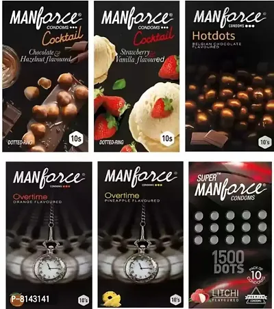 MANFORCE Classic Combo Pack (3in1 Overtime orange, 3in1 Overtime pineapple, Extra Dotted Litchi, Belgium Chocolate )