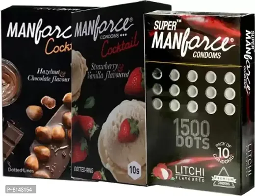 MANFORCE COCKTAIL , VANILLA AND LITCHI with 3 IN 1 CONDOMS