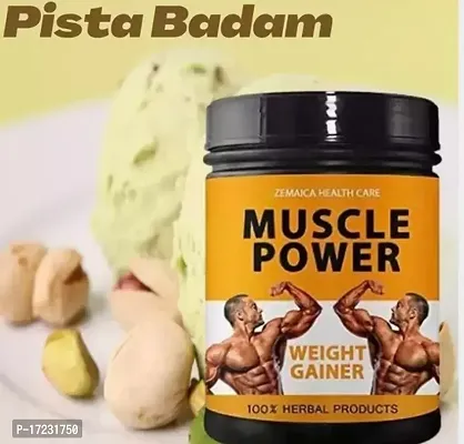 Muscle Power | Weight Gainer Powder for Men | Ayurvedic Product | Muscle Gainer Protein | Body Strength Growth | Flavor Pista Badam | Pack of 1-thumb0