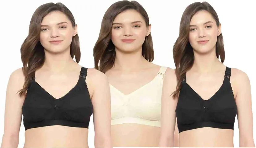 Women Full Coverage Non Padded Bra Pack of 3