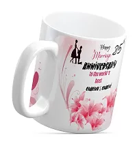 TrendoPrint Happy 25th Marriage Anniversaries GIfts To The World's Best Chachu  Chachi White Coffee Mug 350ml (11oz) With Keychain (HA1157)-thumb2