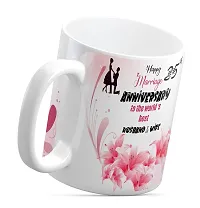 TrendoPrint Happy 25th Marriage Anniversaries GIfts To The World's Best Husband  Wife White Coffee Mug 350ml (11oz) With Keychain (HA1177)-thumb2