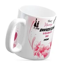 TrendoPrint Happy 1st Marriage Anniversaries GIfts To The World's Best Friend White Coffee Mug 350ml (11oz) With Greeting Card (HA1120)-thumb2