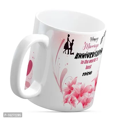 TrendoPrint Happy 1st Marriage Anniversaries GIfts To The World's Best Friend White Coffee Mug 350ml (11oz) With Greeting Card (HA1120)-thumb3