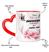 TrendoPrint Happy 2nd Marriage Anniversaries GIfts To The World's Best Bhaiya  Bhabhi Heart Handle Coffee Mug 350ml (11oz) (HA453)-thumb2