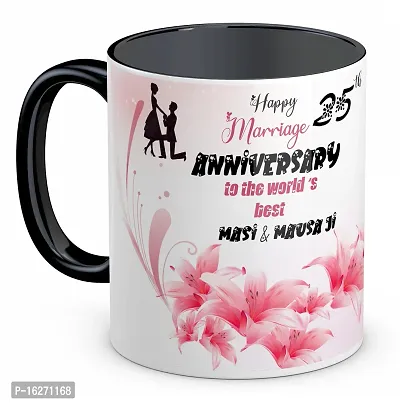 TrendoPrint Happy 25th Marriage Anniversaries GIfts To The World's Best Masi  Mausa Black Coffee Mug 350ml (11oz) (HA133)