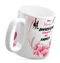 TrendoPrint Happy 1st Marriage Anniversaries GIfts To The World's Best Couples White Coffee Mug 350ml (11oz) With Keychain (HA1159)-thumb2