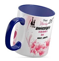 TrendoPrint Happy 25th Marriage Anniversaries GIfts To The World's Best Uncle  Aunty Blue Coffee Mug 350ml (11oz) (HA298)-thumb2