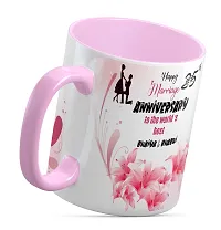 TrendoPrint Happy 25th Marriage Anniversaries GIfts To The World's Best Bhaiya  Bhabhi Pink Coffee Mug 350ml (11oz) (HA752)-thumb2