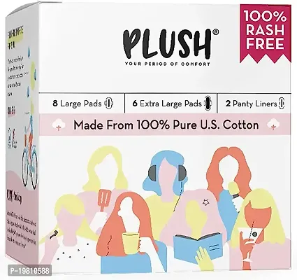 Classic Pure U.S. Cotton 14 Sanitary Pads For Women